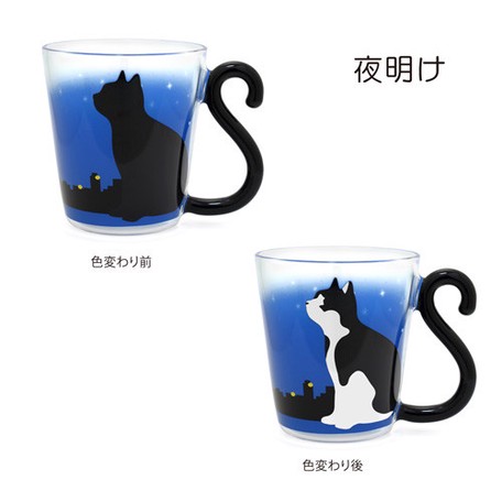 遇熱變色貓咪玻璃杯（日本直送）