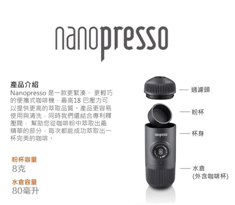 WACACO Nanopresso 便攜式咖啡機
